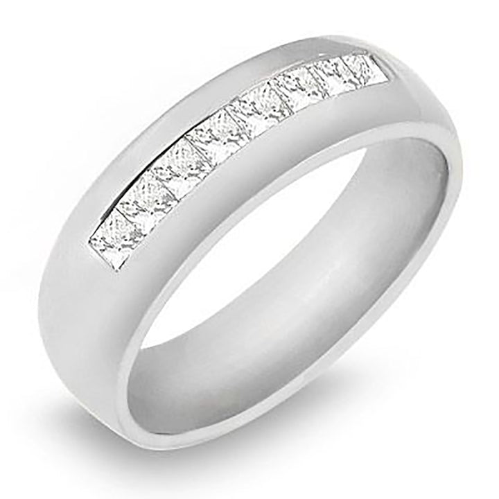 0.75 ctw. Princess Cut Channel Set Men's Diamond Ring