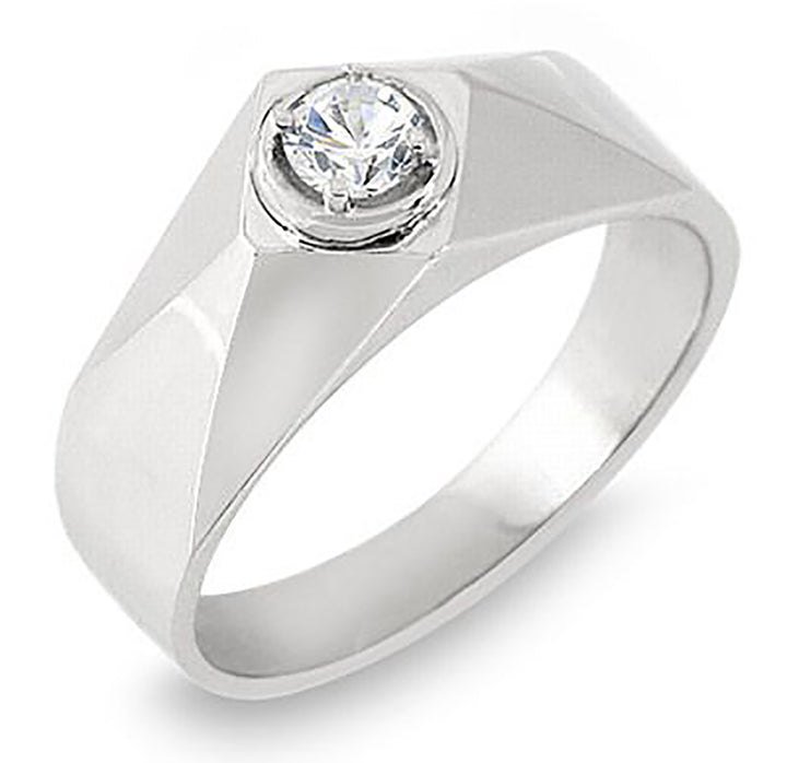 Solid Gold Men's 0.40 Ct. Tw. Brilliant Round Cut Solitaire Diamond Ring