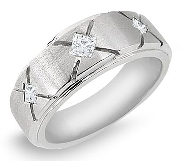 Men's Three Stone 0.33 Ct. Tw. Princess Cut Diamond Band