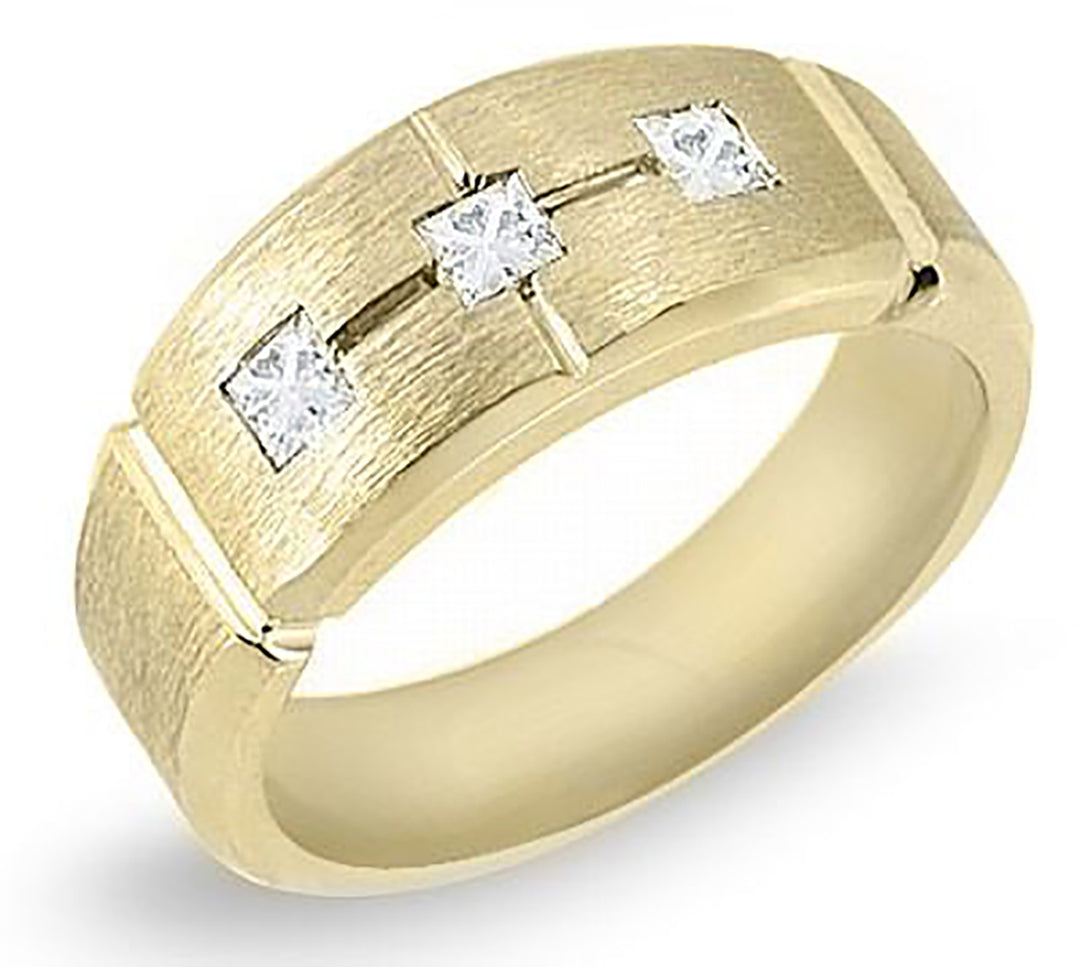 Men's Three Stone 0.33 Ct. Tw. Princess Cut Diamond Band