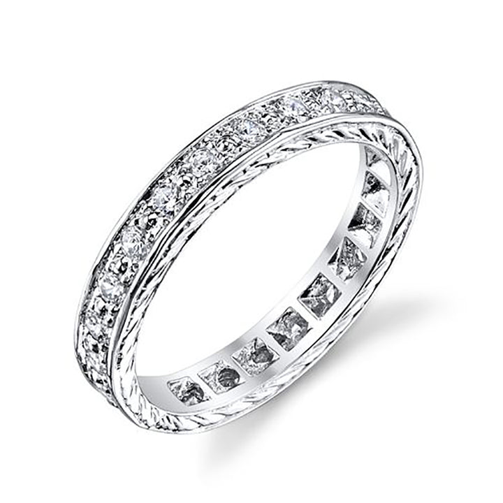 0.50 Carat Round Diamond Cut Vintage Ladies Eternity Band