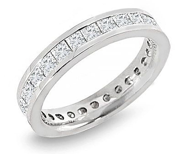 2.80 Carat Princess Cut Diamond Channel Set Eternity Band