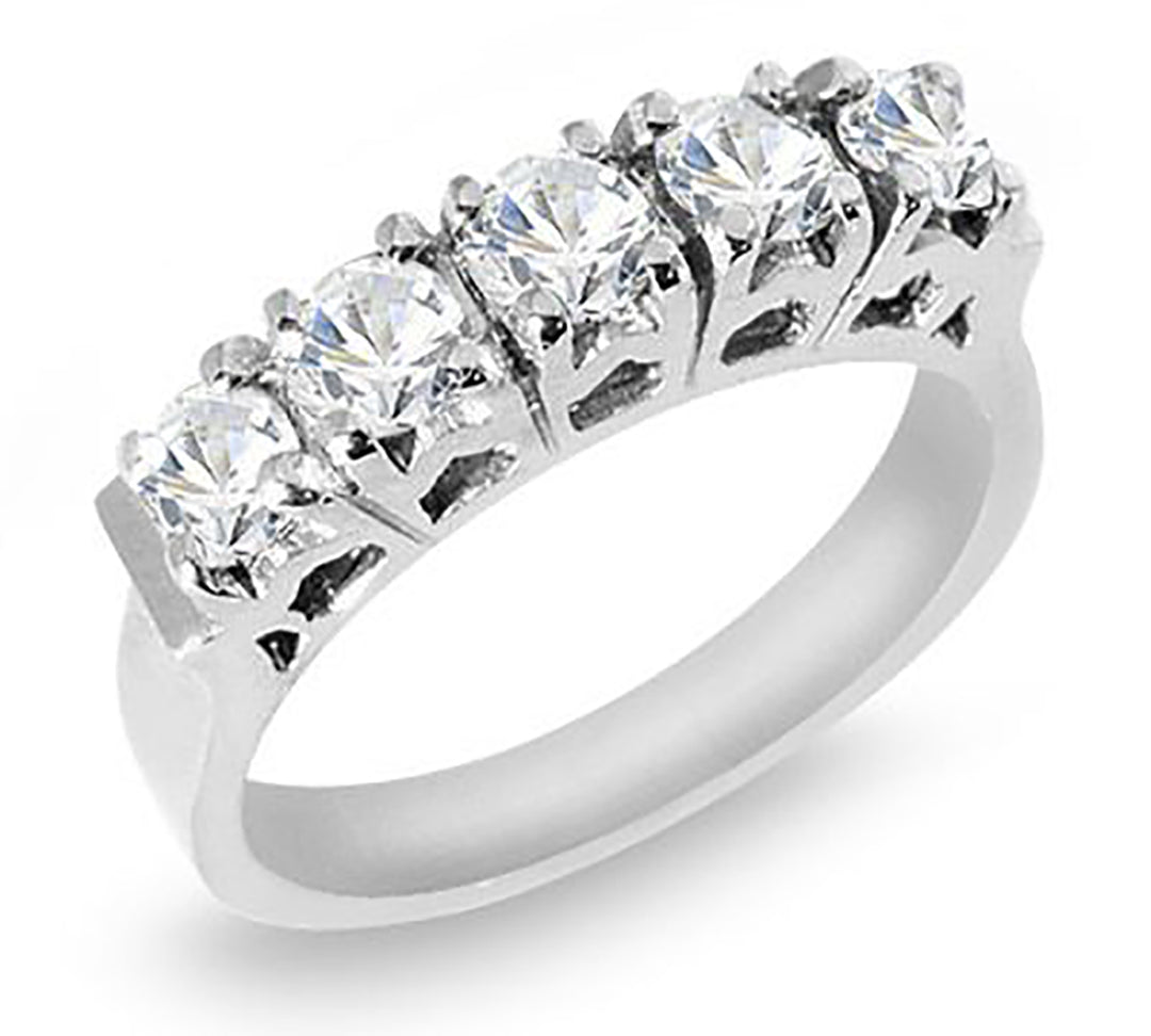 0.75 Carat Women's Brilliant Round Cut Diamond Band 5 Stone