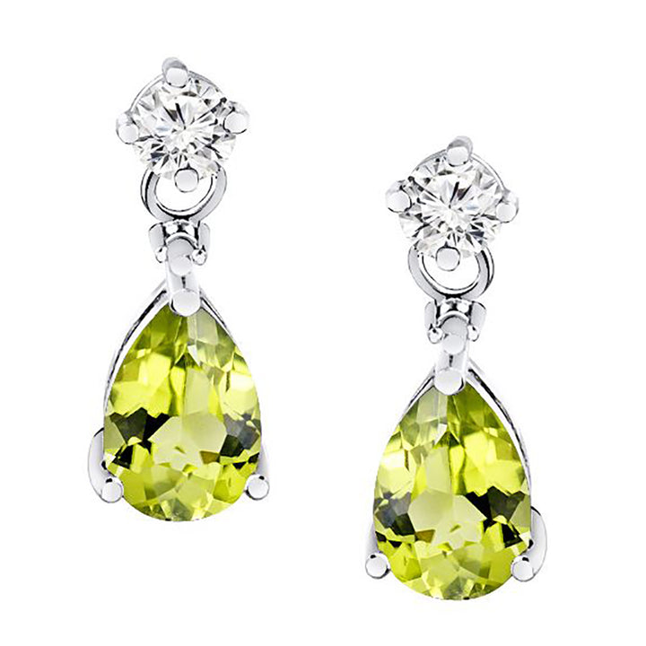 2.20 Carat Diamond & Peridot Earrings