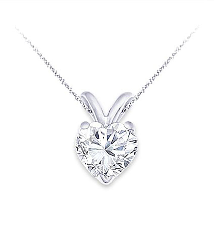 Solitaire 0.25-1.00 Ct. Tw. Heart Shape Cut Diamond Pendant