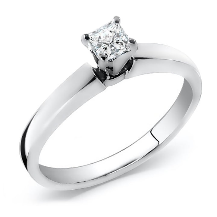 Engagement 0.33 Carat Princess Cut Diamond Solitaire Ring