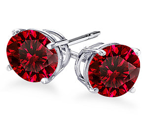 4-Prong Round Cut Ruby Stud Earrings 2.00 ct. tw.