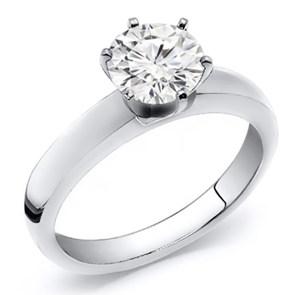 0.50 Ct. Tw. Brilliant Round Cut Solitaire Diamond Engagement Ring ...