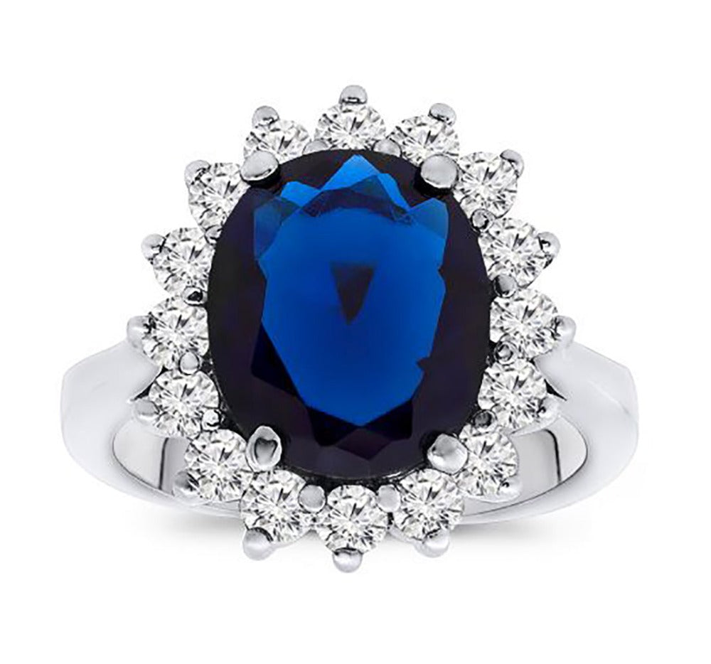 1.00 Ct. Tw Natural Blue Sapphire with 0.80 Ct. Tw. Diamond Engagement Ring