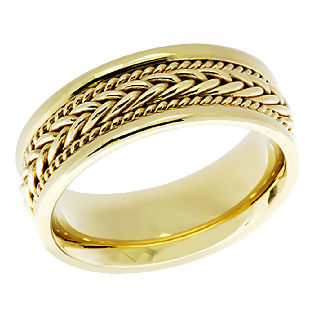 Solid Gold 7MM Hand Braided Wedding Band