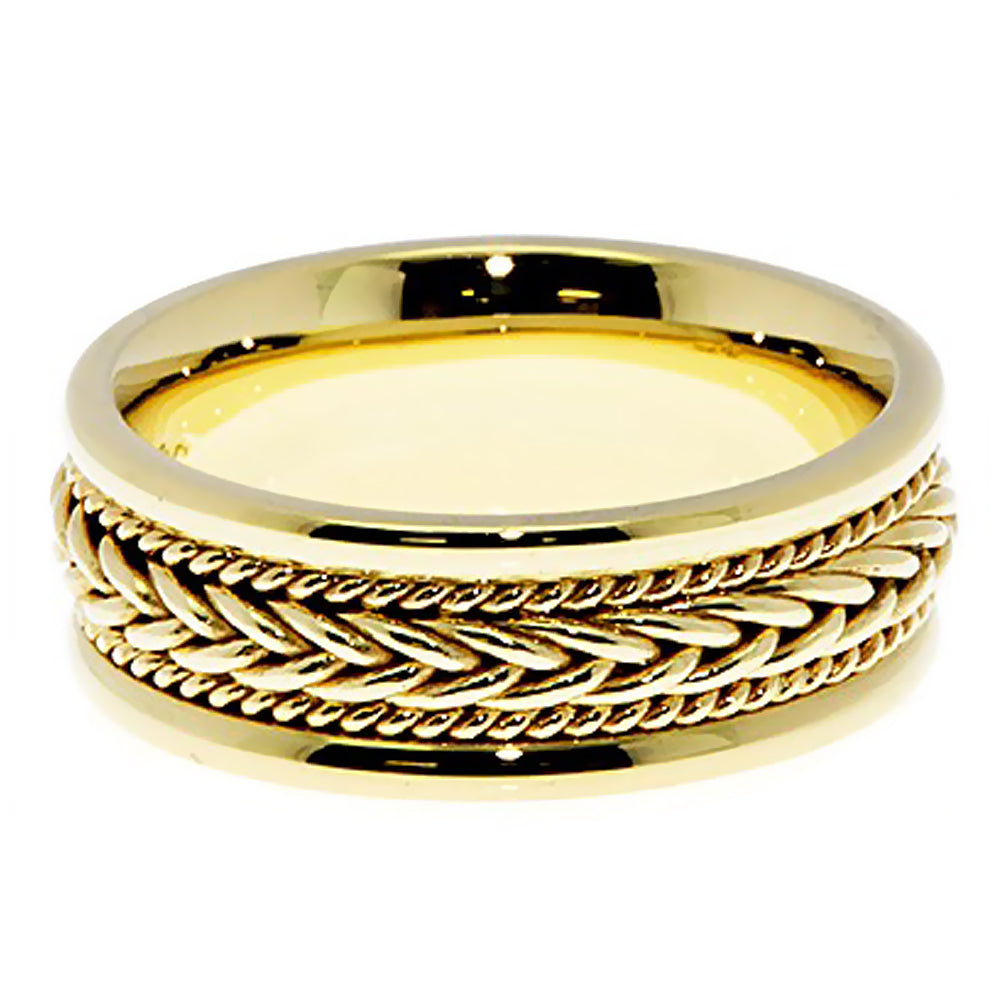 Solid Gold 7MM Hand Braided Wedding Band