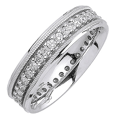 Men's Solid Gold 1.00 Ct. Tw. Brilliant Round Diamond Eternity Wedding Band