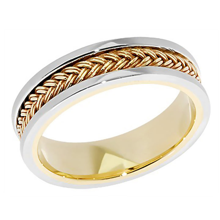 5mm Hand Braided Gold Wedding Band